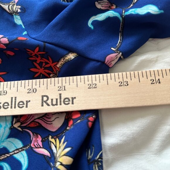 Van Heusen Womens Dark Floral Print 3/4 Sleeve Blouse Blue XXL Boho Whimsy - Picture 6 of 8